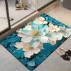 Alfombra Gruesa de Baño con Estampado de Flores, Alfombras Antideslizantes para Baño en Lavabo, Bañera, Lado del Suelo, Alfombra para Ducha, Felpudo, Almohadilla 3D de Espuma Viscoelástica