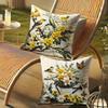 Short Plush Material Pillowcasefloral & Bird Decorative Pillow Covers: Yellow & White Delight Sofa Cushion Cover Home Room Decor
