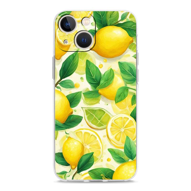 Fruit lemon Phone Case For iPhone 11 Cases iPhone 15 12 13 14 16 Pro Max X XR XS 14 15 Plus 16Pro iPhone16 Clear Cover
