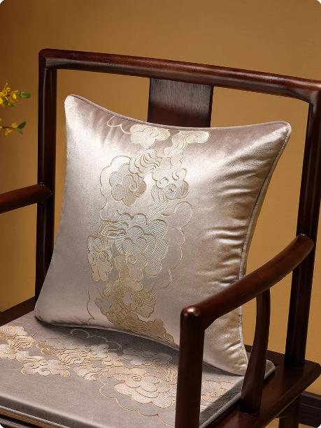 Luxury Peony Floral Embroidery Home Chair Decorative Pillow Cover Lumbar Support For Sofa Velvet Cushion Cover 45x45cm