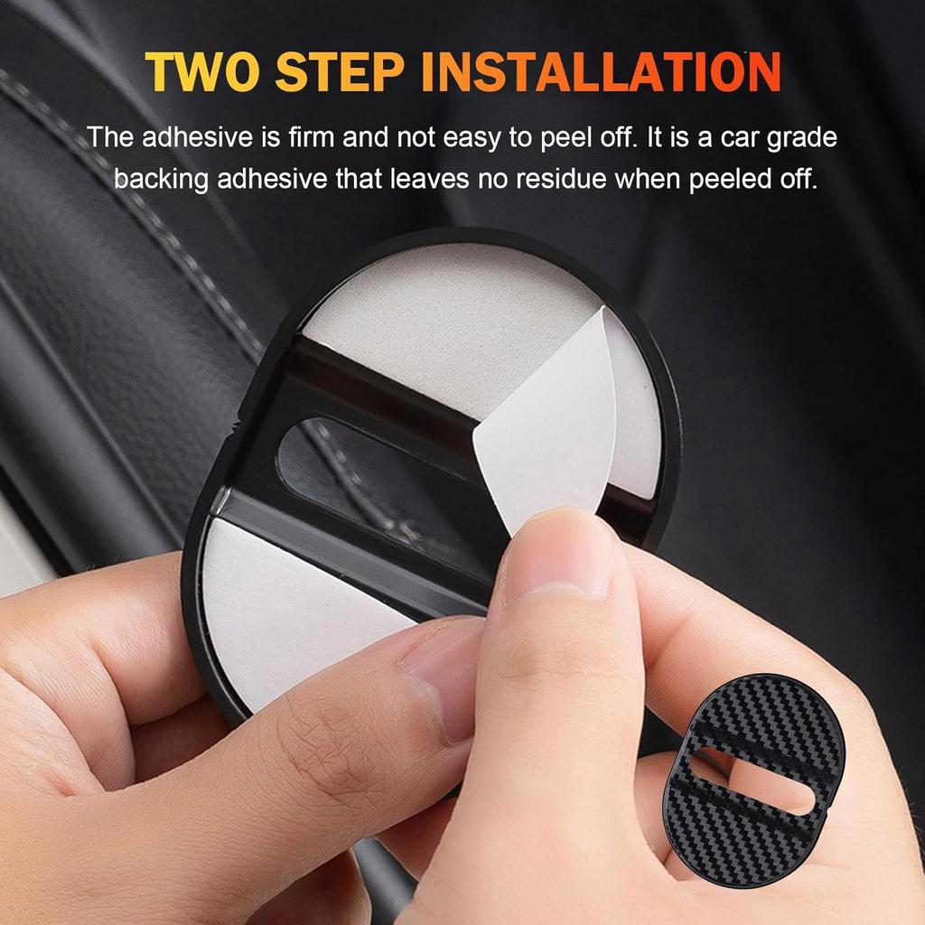 Car Door Latches Cover, Carbon Fiber Silicone Car Door Latch Covers, Automotive Door Lock Protection Decoration Accessories, Universal For Most Cars