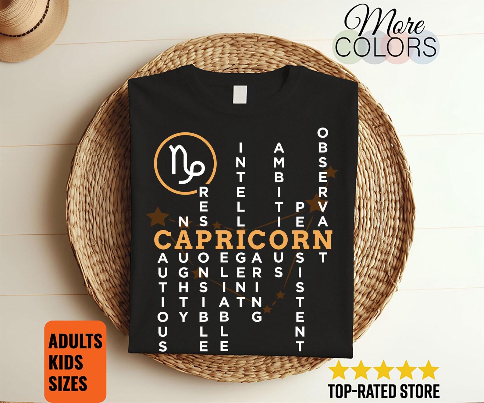 Capricorn Facts Traits Horoscope Zodiac Astrological Sign Funny T-Shirt, Born On December 22 - January 19 Gifts, Capricorn Birthday Present, 130