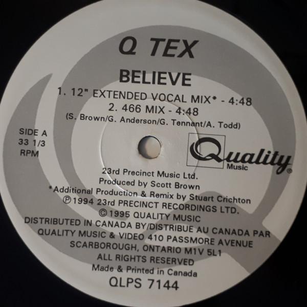 

12-дюймовая пластинка QTEX TRANCE POSE Believe On A Mission QLPS7144 Quality Music 1995 Канада Танцевальная Электроника Б/у