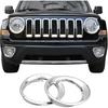 Front Headlight Bezels Cover Trim for Jeep Patriot 2011-2016 (Chrome)