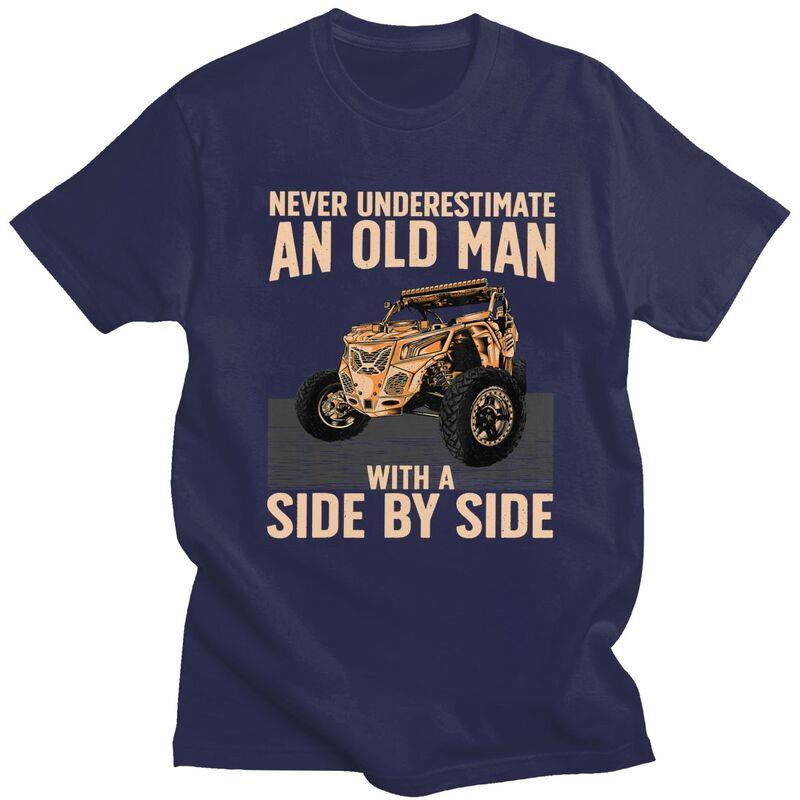 Cool SXS For Grandpa Dad Offroad UTV ATV SideBySide T Shirt Men ShortSleeve Tshirt Graphic Tee Tops Loose Oversized Clothes