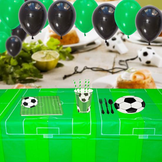

1 комплект столовых приборов, одноразовый Кубок мира по футболу, штабелируемая тарелка, поднос для чашек, салфетка, футбольная посуда для дома