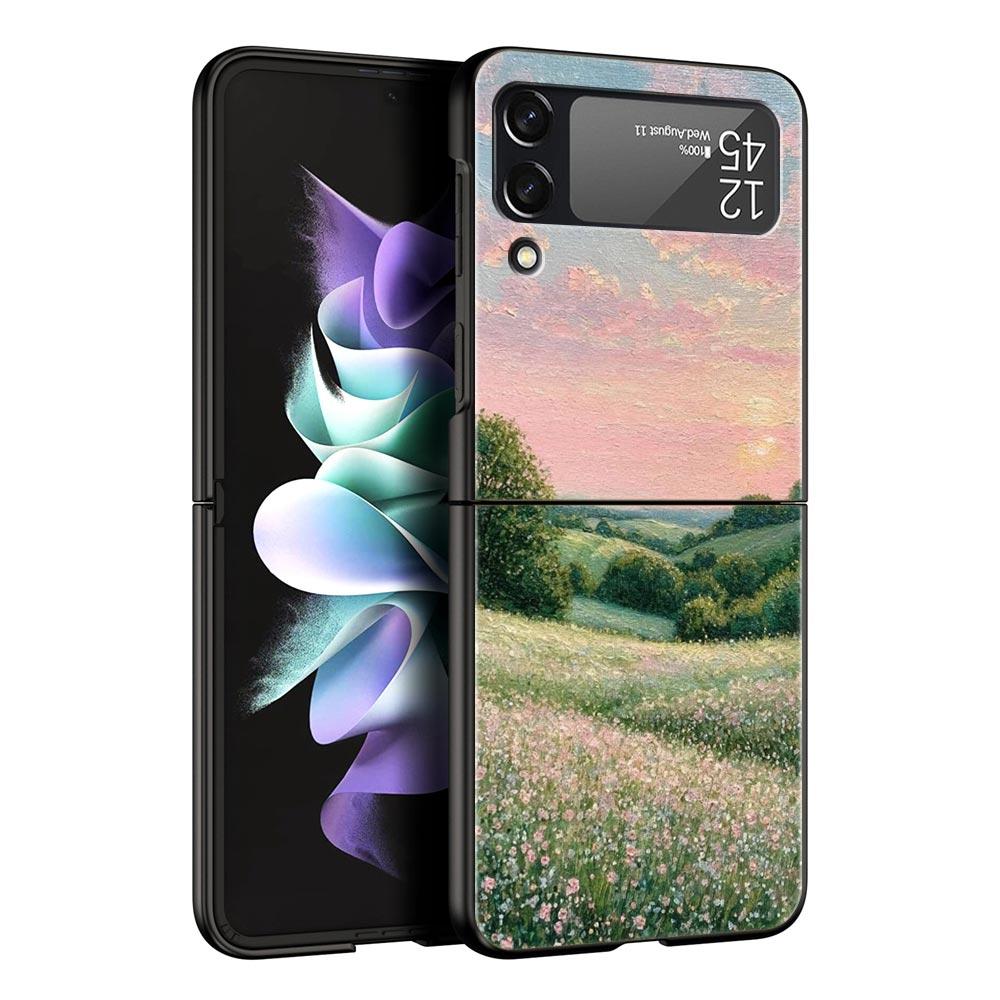 Handyhülle für Samsung Galaxy Z Flip 3 4 5 6 7 Faltbar Für Samsung Z Flip4 Flip5 PC Hartschale Claude Monet Garten Malerei Kunst