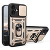 For iPhone 17 Case with Slide Camera Lid PC+TPU Kickstand Phone Cover