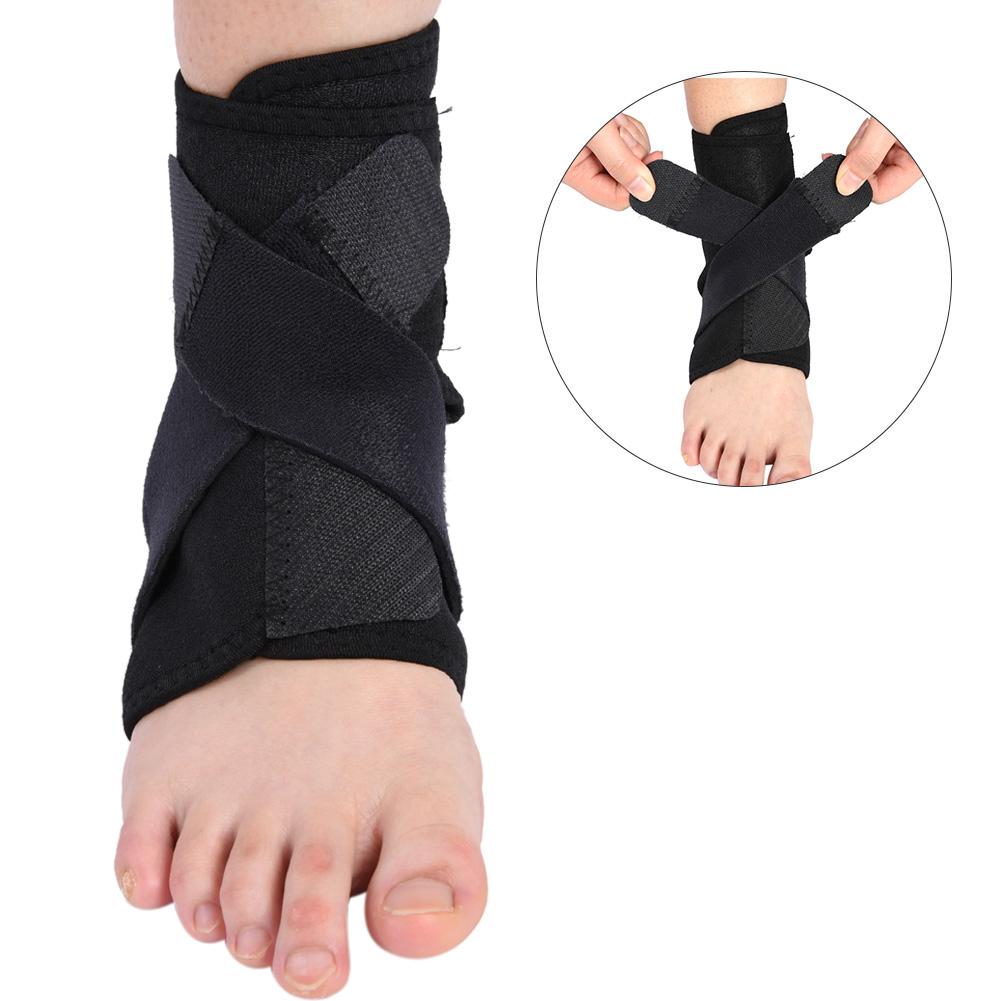 Adjustable Breathable Ankle Support Brace Foot Sprain Injury Pain Wrap Strap Protector Black