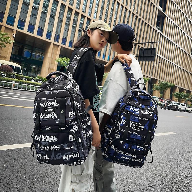 Trendy Graffiti Letter Style Neutral Large Capacity Student Backpack For Teens