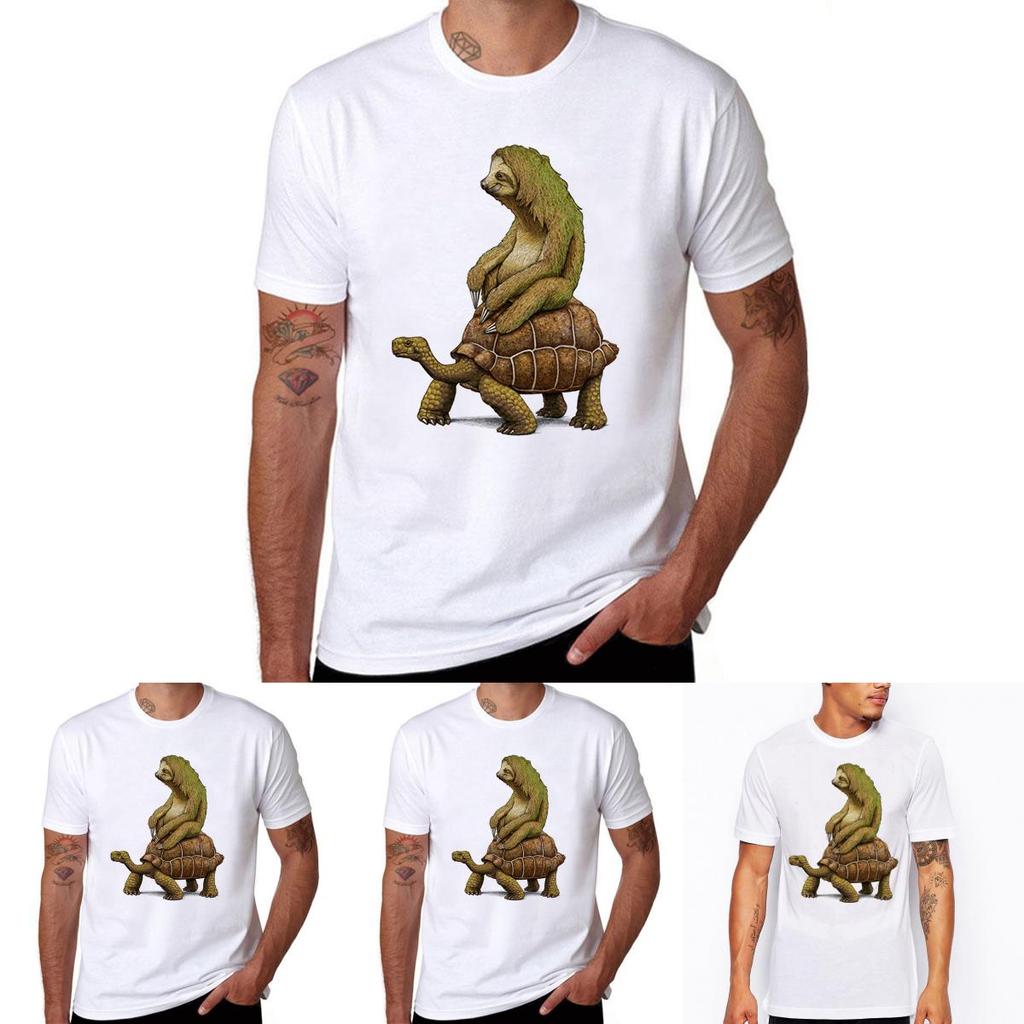 Usa Zootopia Tortoise Sloth Design Tshirt Mens Short Sleeve Funny Shirts Tops
