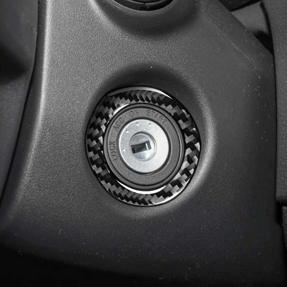 For Toyota Corolla 2014-2018 Ignition Start Button Ring Trim Black Carbon Fiber Cover Interior Accessories Upgrade Decor Styling
