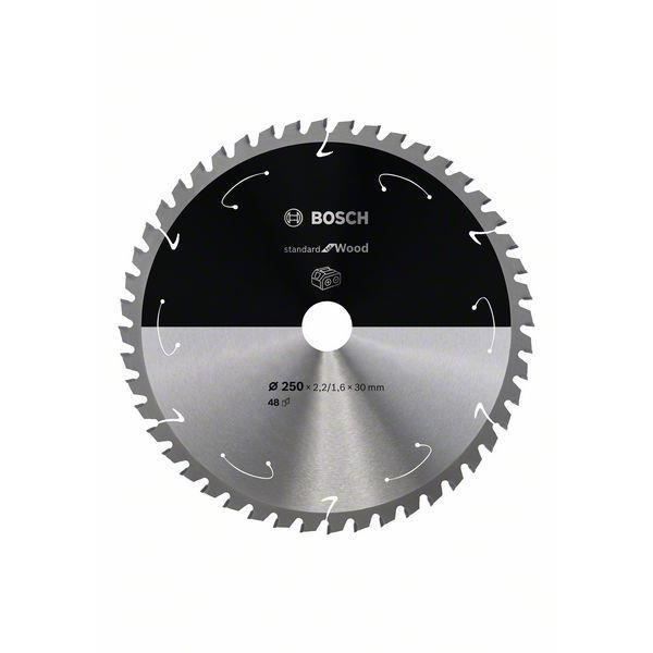 Bosch Lame de scie circulaire Standard for Wood pour scies sans fil 250x2.2-1.6x30, T48 - 2608837728