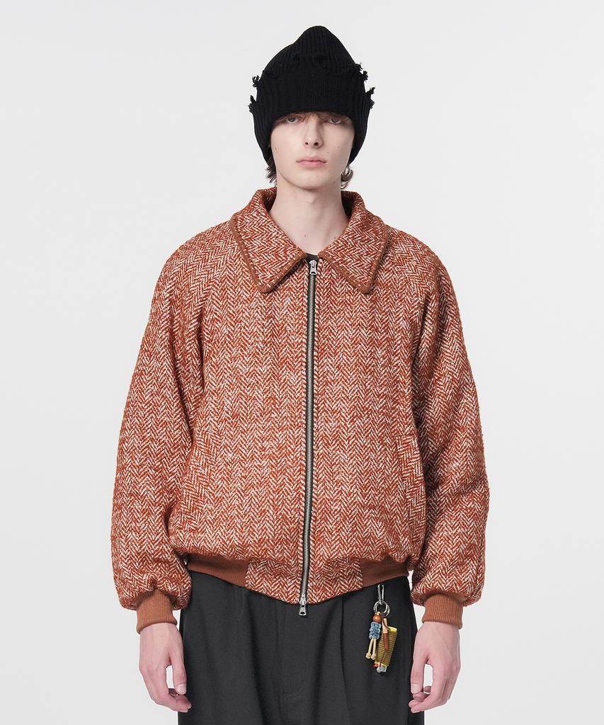 Hongwoosung Quilted Nomad Knit Jacket_Brown