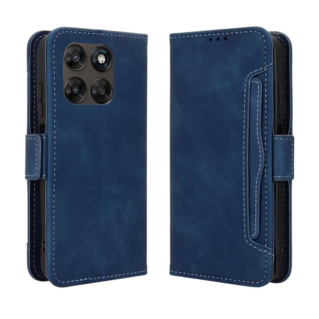 Portemonnaie-Hülle für Moto G67 5G - Leder/PU, Blau, Mit Kartenhalter