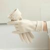 1 Pair of Warm Gloves Suitable for Women's Winter Fleece-Lined Windproof and Cold-Resistant Touchscreen Cycling Driving Fingerless Mittens