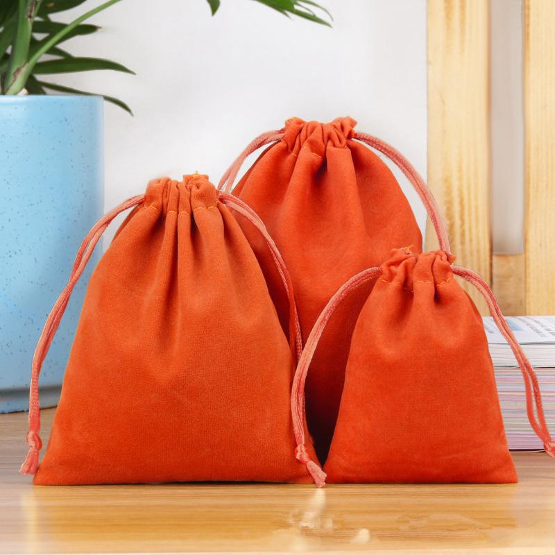100 Pcs/Lot Velvet Drawstring Wedding Bags Gift Fabric Package Various Colors Samll Size Jewelry Pouches For Christmas Party