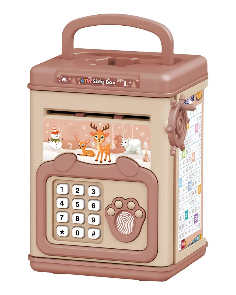 Geldautomat Kinder Sparschwein für Jungen Mädchen Passwort Code Schloss Safe Münzbank Geld Sparen Box Tragbar