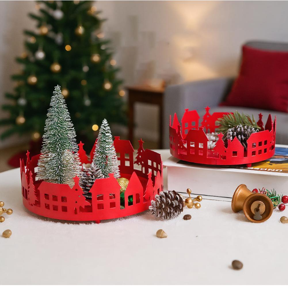 Versatile Tray Set Christmas Decoration Tray Holiday Decor Accessories For Home Red, White For Seasonal Displays