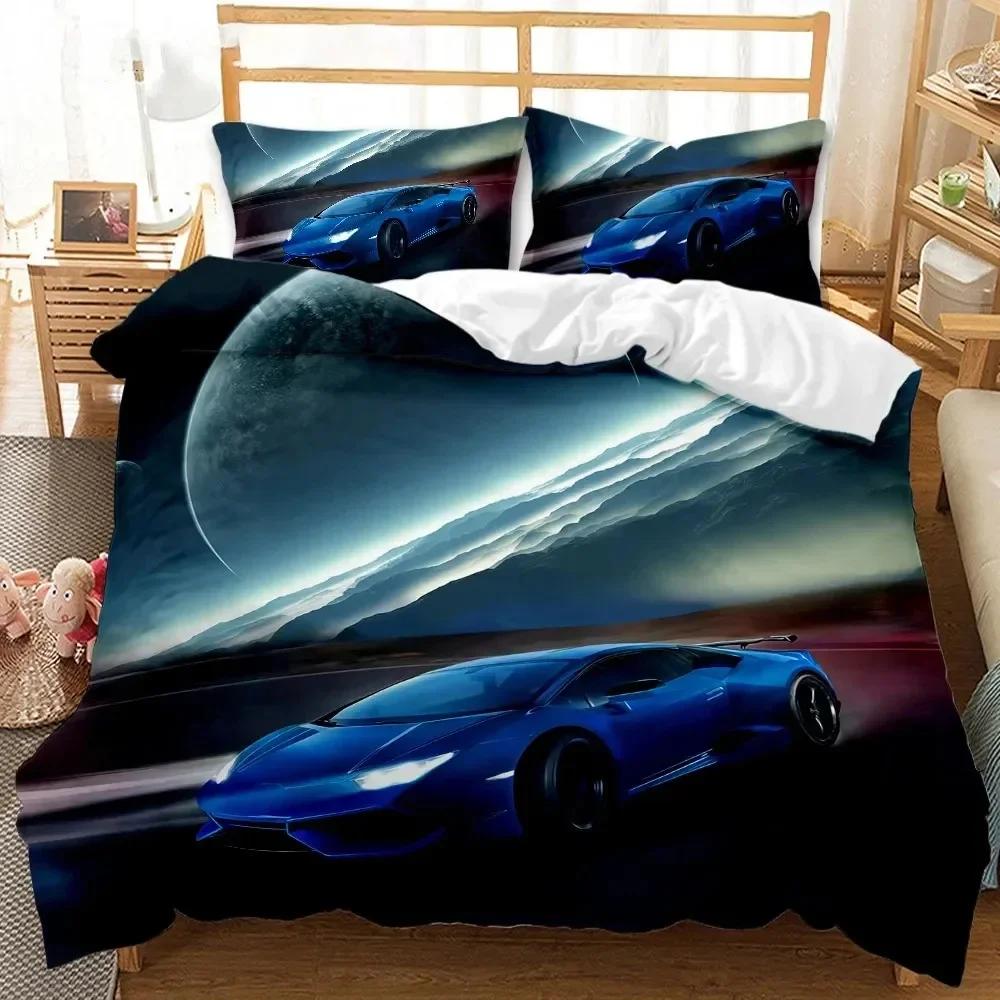 3D Print Sports Car Children'S Favorite Comfortable Duvet Cover Pillowcase Bedding Set Children Bedroom Decoration Home Textile