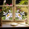 Double-Sided Transparent Floral & Bird Window Corner Sticker