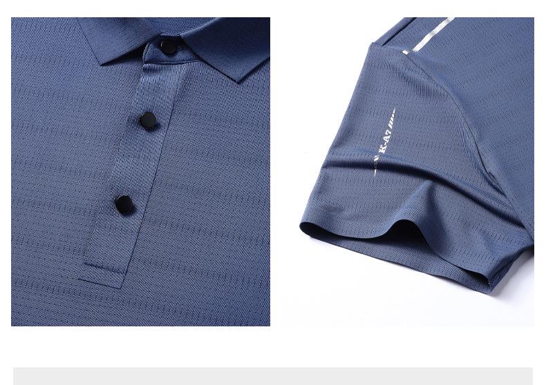 Men's Summer Ice Silk Sportswear Set: POLO Shirt, Short Sleeve, and Trousers, Plus Size, Three-Piece Set.