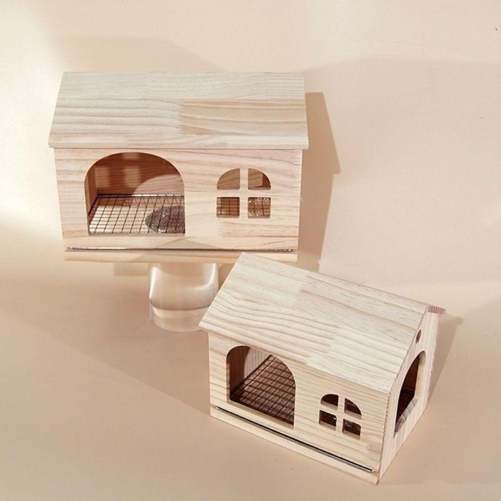 Pullable Bottom Bird Wooden House Drawable Bottom Hanging Bird Nest Parrot Breeding Box  Pet Bird