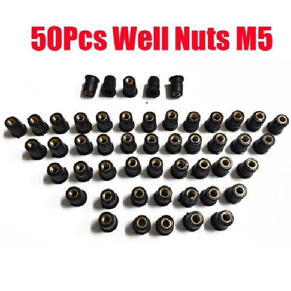 M5 Rubber Well Nuts Expansion Brass Nuts Fairing Universal Motorcycle Fasteners