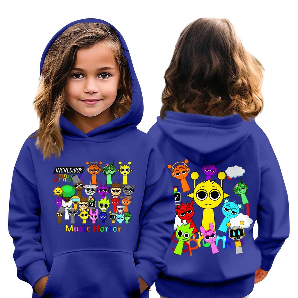 Kids Fashion Casual Top  Box Music Game Printed Pullover Sweatshirt