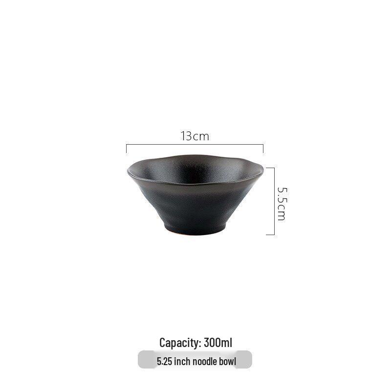 Retro Stone Pattern Ceramic Bowl - Ramen, Rice, Soup & Salad