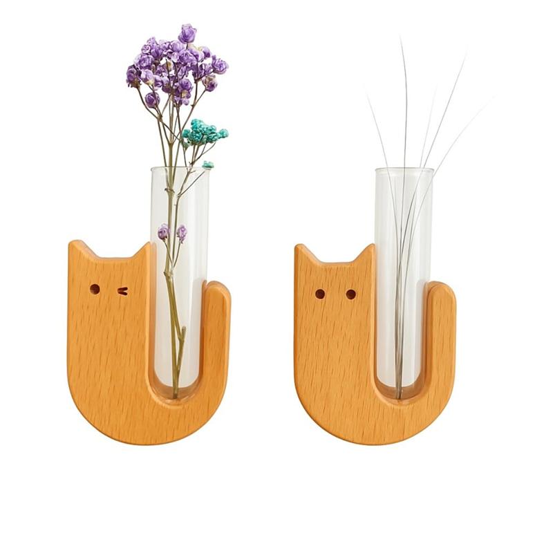

M-Modern-Tiny Cat Whisker Mini Vase Magnets 2Pcs-For Fridge Vase Holders Cute Small Magnets For Fresh Flowers