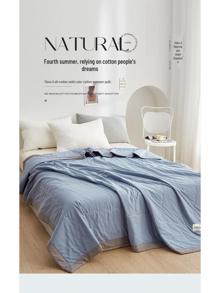 Class A Xinjiang Cotton Summer Quilt: Pure Cotton Cool, Machine Washable, Air Conditioning Friendly, Single Thin Cover and Lining