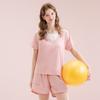 Fenteng [with breast pad made of pure cotton] summer simple and wearable sports style women's home clothes pajama set