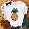 Maycaur Nové Kawaii Dámské Topy s Potiskem Ovoce Jahody Ležérní Dámské Krátkorukávové Streetwear Černé Trička Oversized s Kulatým Výstřihem