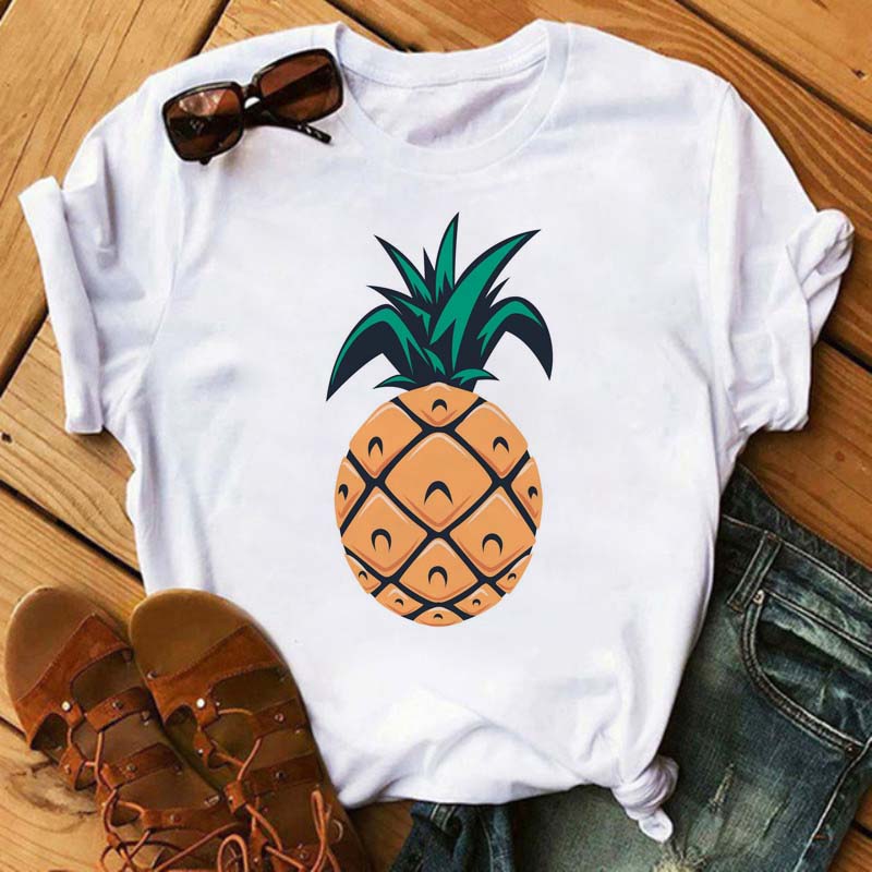 Maycaur Nové Kawaii Dámské Topy s Potiskem Ovoce Jahody Ležérní Dámské Krátkorukávové Streetwear Černé Trička Oversized s Kulatým Výstřihem