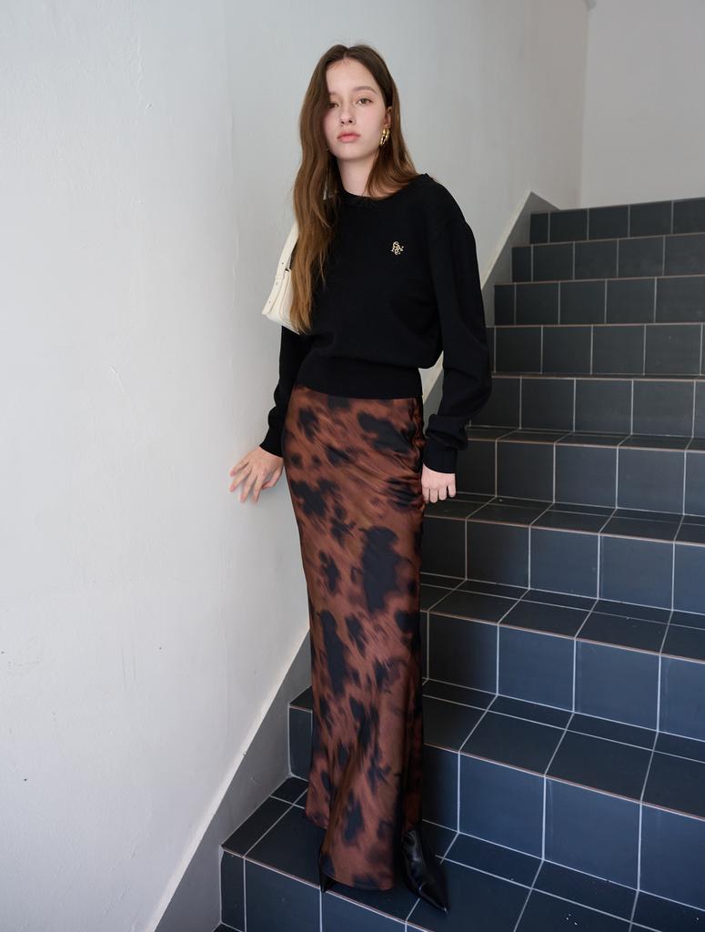 GENERALIDEA Pattern Bias Long Skirt [Brown] / Wbe3L13509