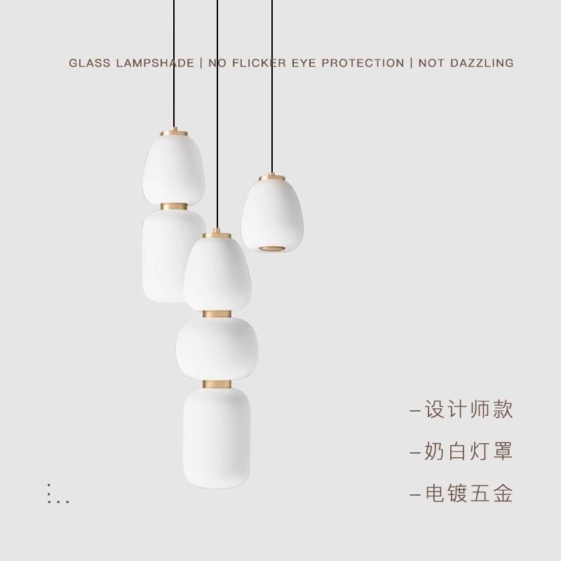 Modern Milky White Glass Pendant Lamp Nordic LED Dining Table Hanging Lamp Living Room Kitchen Bedroom Glass Ball Pendant Light