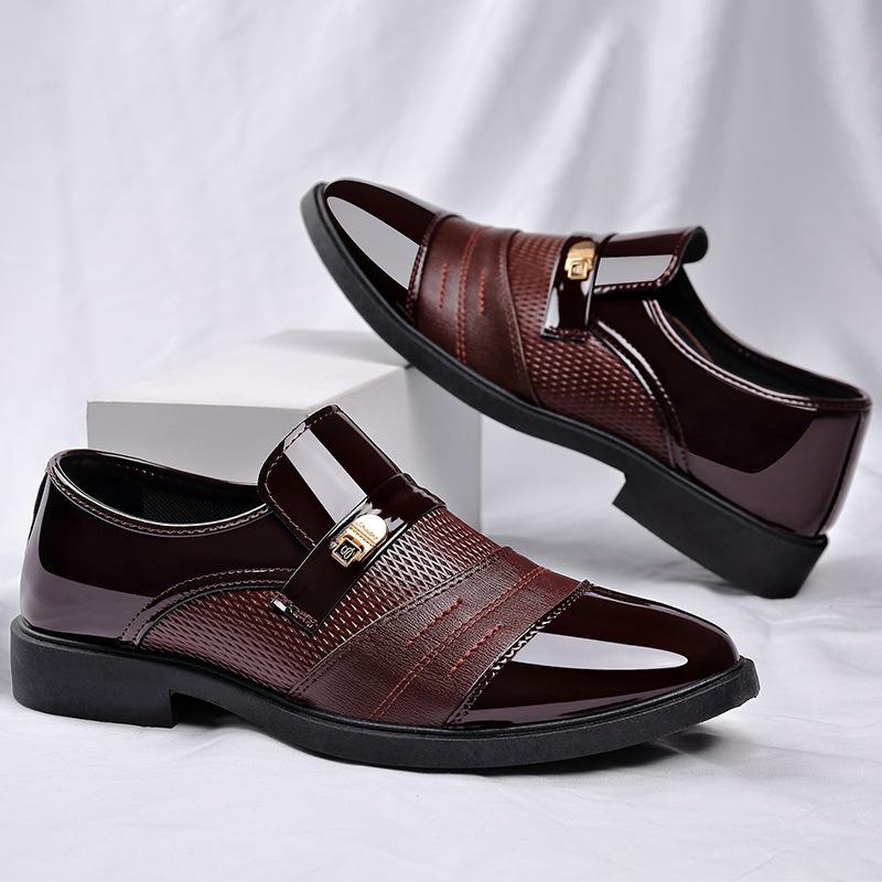 Men's Genuine Cowhide Slip-on Loafers, Mirror Finish, Comfort Lightweight Versatile Casual Shoes