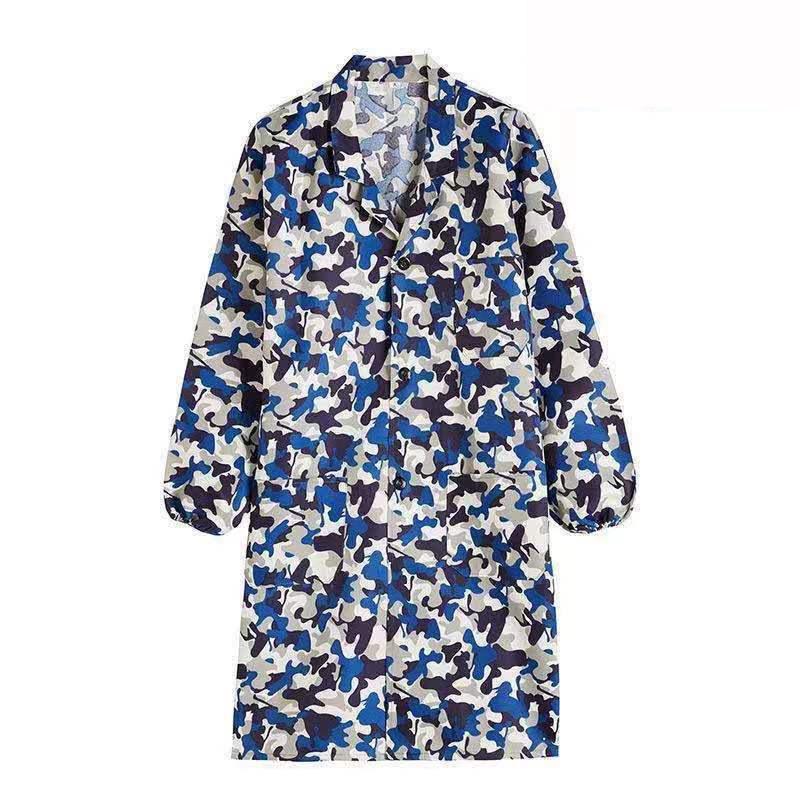 Smock de Trabalho Masculino de Manga Comprida à Prova de Pó - Azul