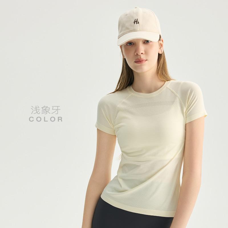New sports short-sleeved women's summer seamless yoga clothes, running training, cycling training, fitness tops, Pilates yoga shirts