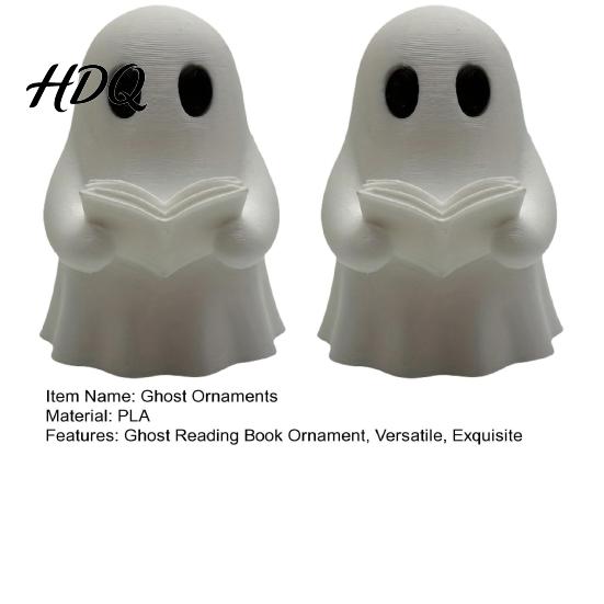 Unique Ghost Gifts for Kids Halloween Mini Reading Book Ornament 3D Printed Cute Little Decorative Figures Bookshelves Figurine Durable PLA Creative