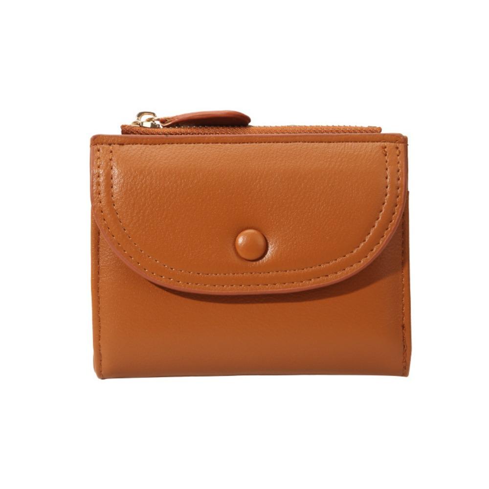 

Мини-кошелек короткого стиля, складной кошелек для наличных, модный дизайн, женский кошелек, для улицы коричневый