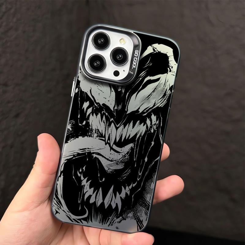 Skvělé barevné stříbrné pouzdro Marvel Venom pro Apple iPhone 15 14 13 11 12 13 Pro Max 14 Plus Funda Luxusní zadní kryt telefonu