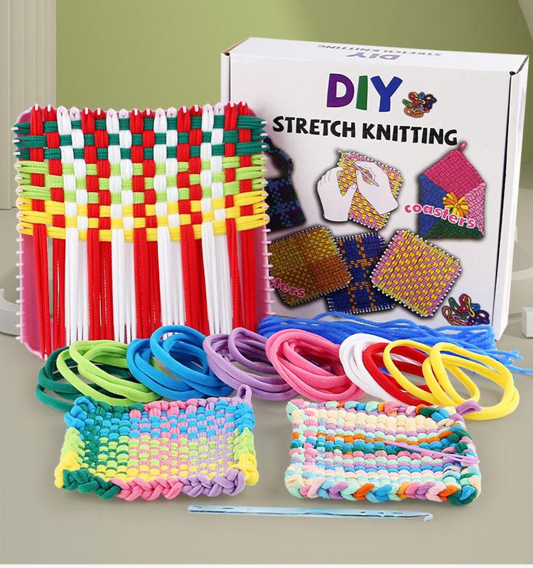 DIY Weaving Toy for Ages 3+ Years Kids, Stretchy String Craft Kit with Colorful Bands | Learn Patterns & Fine Motor Skill