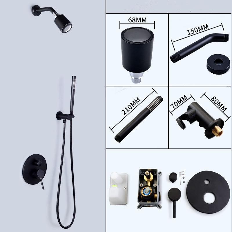 Bathroom Shower Set In Wall Brushed Gold Rainfall Shower Mixer, Cold & Hot Brass Bath and Shower Mixer Tap Brass Bathroom Faucet
