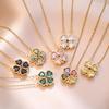 Double Layer Four-Leaf Clover Titanium Steel Necklace: Japanese & Korean Women's Heart Clavicle Chain
