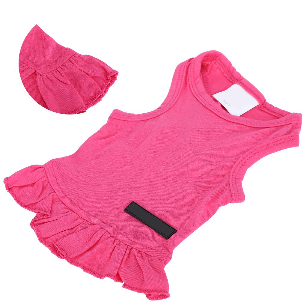 Haustier Sommerkleidung Hund Niedliches Baumwoll Ärmelloses T-Shirt Haustier Rock Hemd Kleider Rosa S