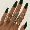 Bohemian Creative Drip Vintage Geometric Ring Full Diamond Shining Serpentine 11-Piece Combination Joint Ring