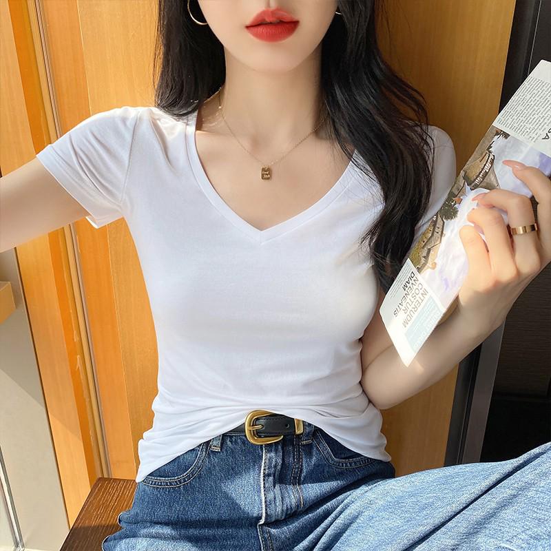 Dam sommar modal is-silke kortärmad rundhals t-shirt