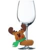 Flannel Christmas Wine Glass Hugging Santa, Snowman, and Reindeer Decoration